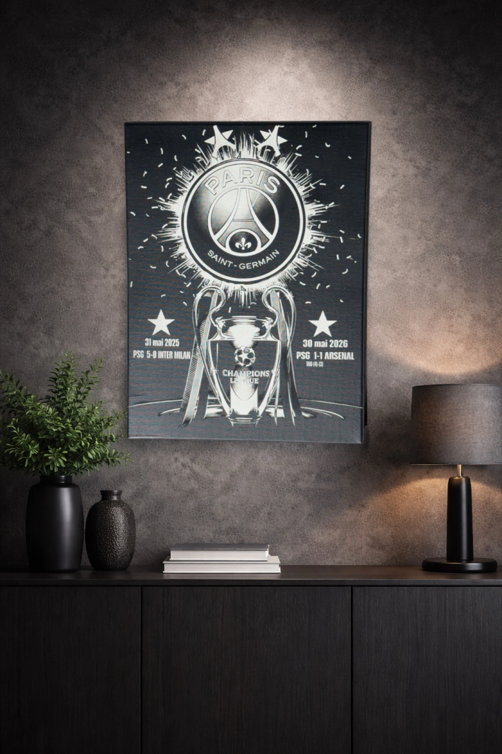 PSG en de 2 sterren canvas tafel – photo 2